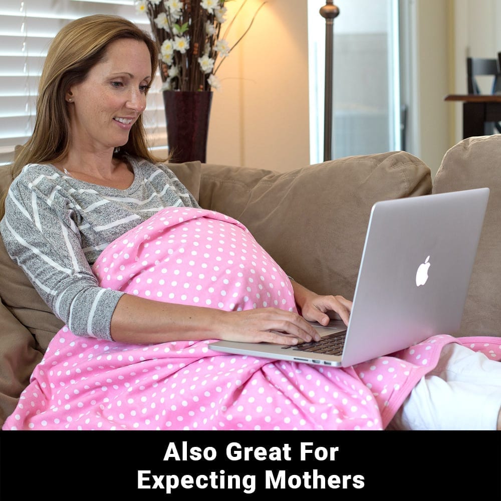 Blue Polka Dot EMF Shielding Baby Blanket for Nursery Comfort - Image 4