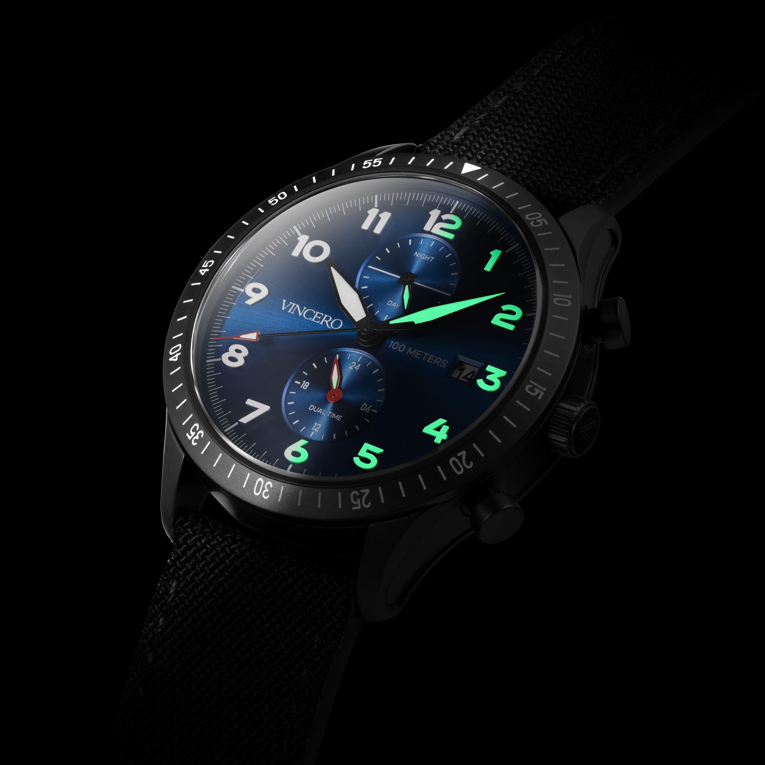The Altitude Watch in Matte Black/Cobalt - 43mm Sporty Accessory