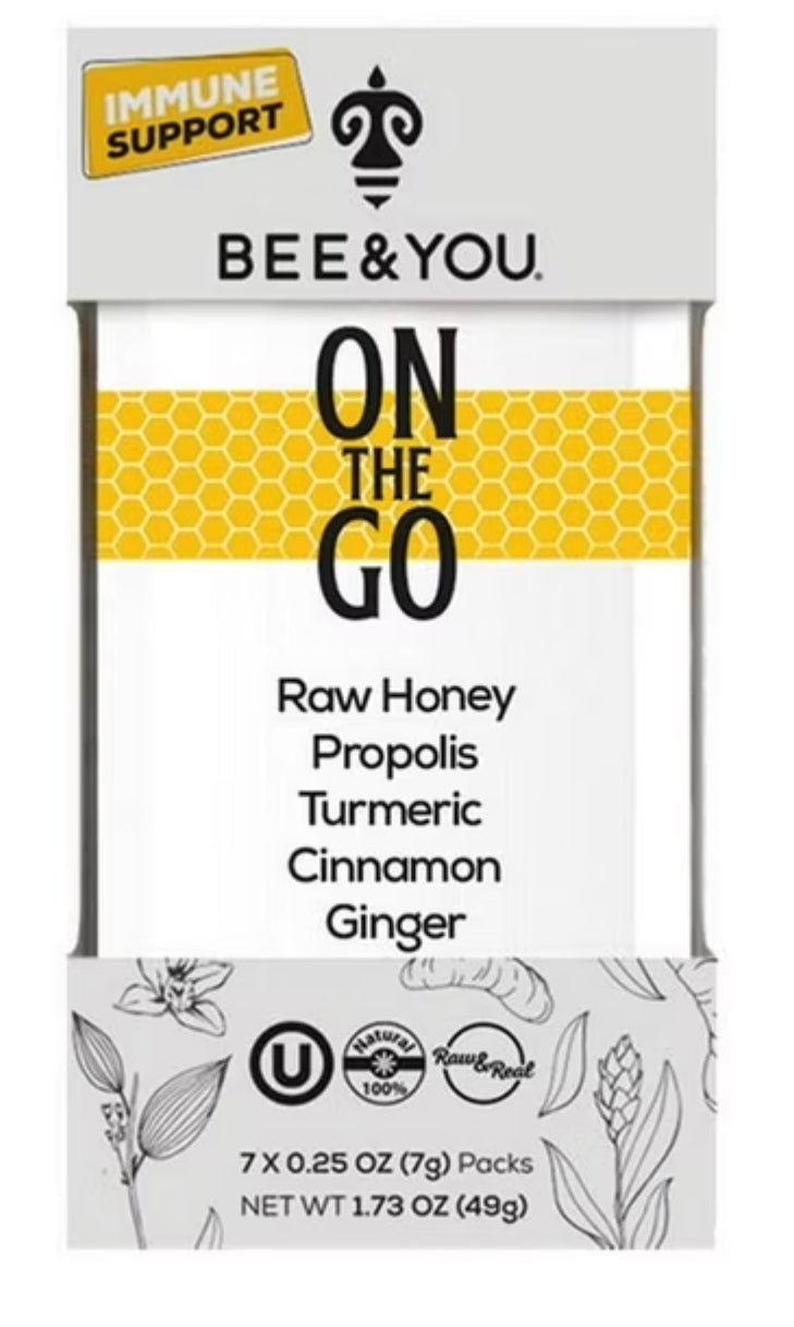 Bee & You On the Go Immunity Honey packets in 12-box bulk packaging