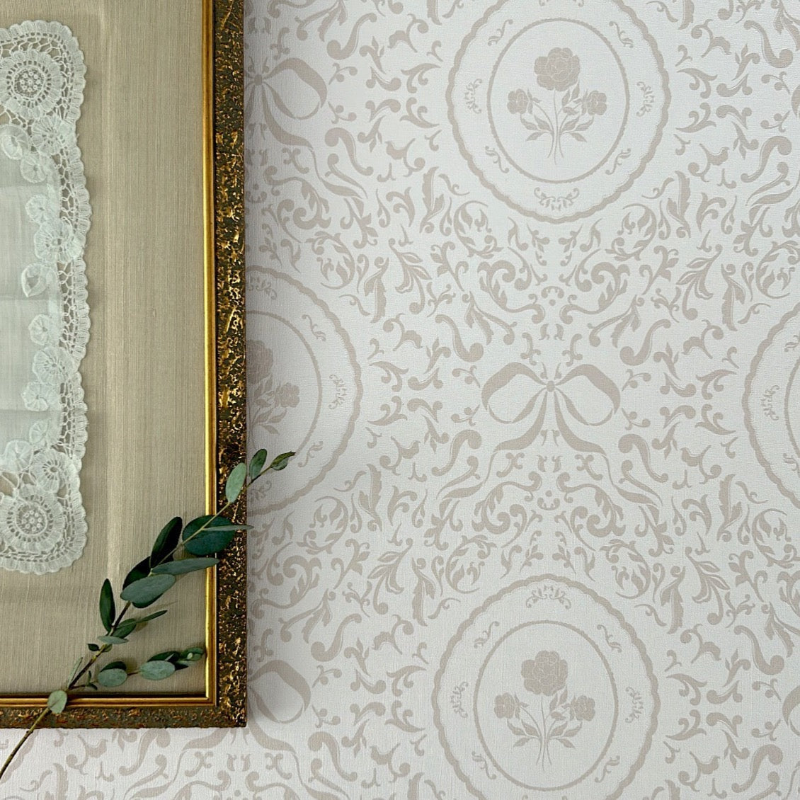 Louise Floral Removable Wallpaper in Classic Beige and Cream