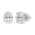 14K White Gold 1.00 Cttw Lab Grown Oval Solitaire Diamond Stud Earrings (F-G Color, VS2-SI1 Clarity)
