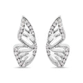 .925 Sterling Silver 1/6ct TDW Diamond Butterfly Earrings