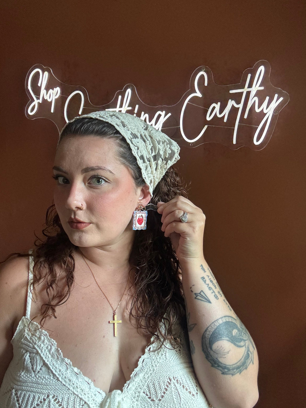Strawberry Stamps Earrings in Red, White, Blue, Pink and Green