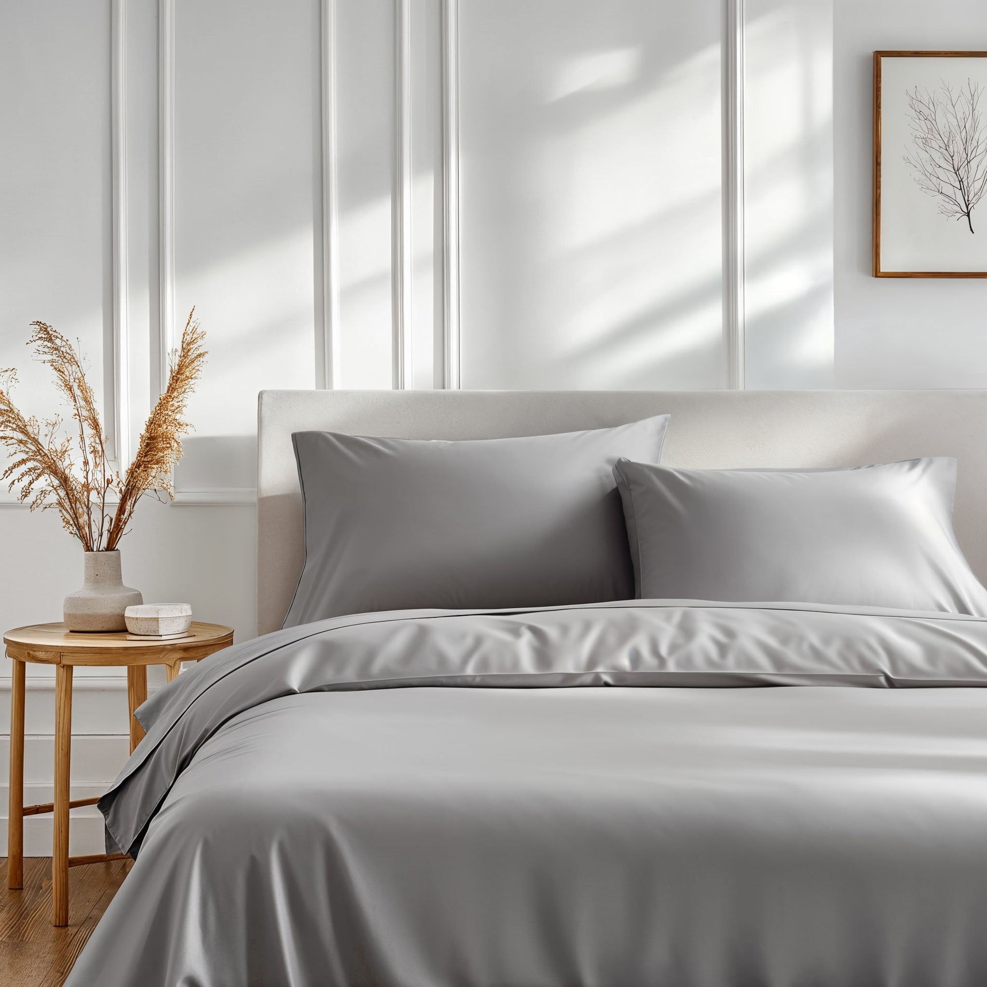 Australian Cotton Sateen Sheet Set in Solid and Stripe - Image 25