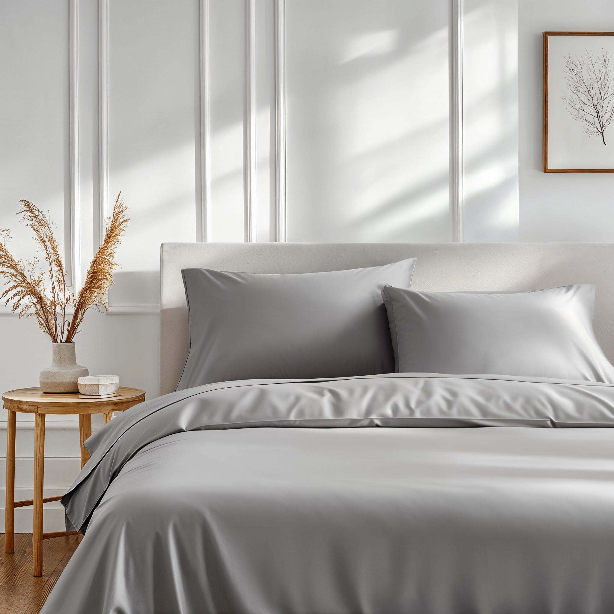 Australian Cotton Sateen Sheet Set in Solid and Stripe - Image 25