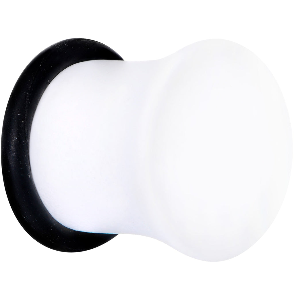 White Matte Acrylic Single Flare Plug Ear Gauge Set - Image 2