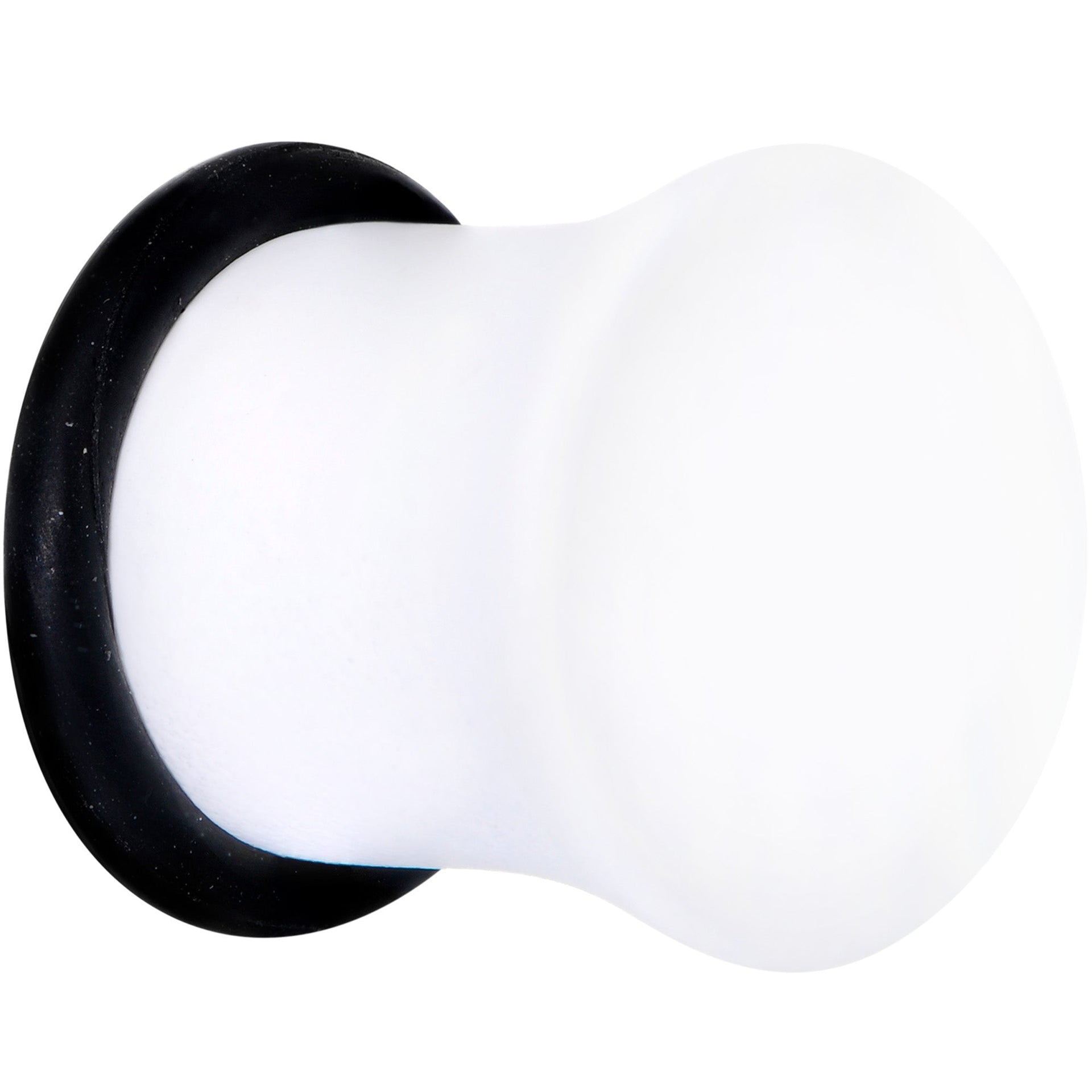 White Matte Acrylic Single Flare Plug Ear Gauge Set - Image 2