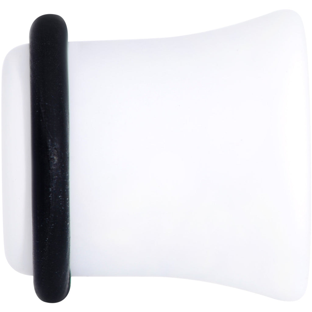 White Matte Acrylic Single Flare Plug Ear Gauge Set - Image 4