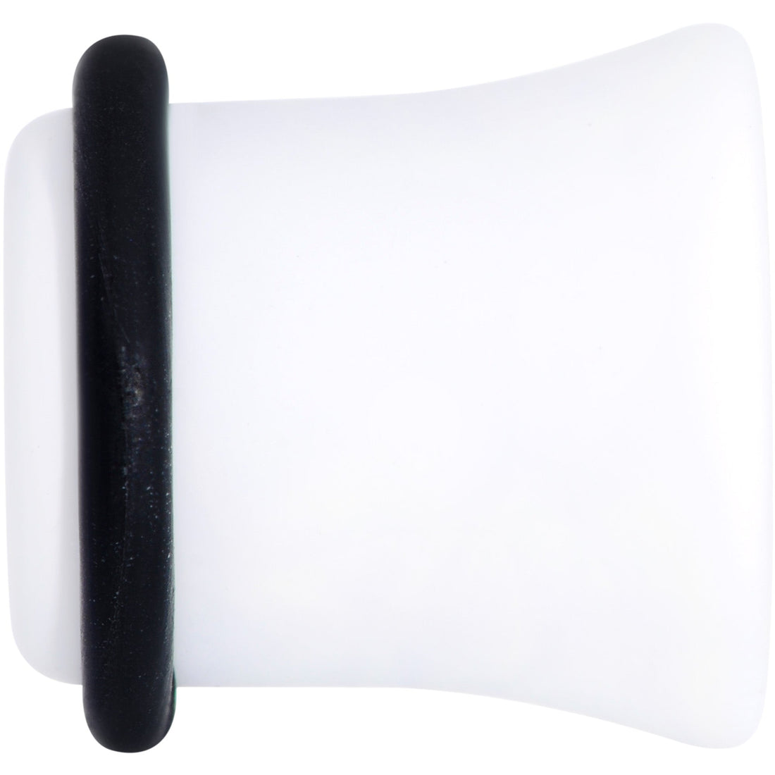 White Matte Acrylic Single Flare Plug Ear Gauge Set - Image 4