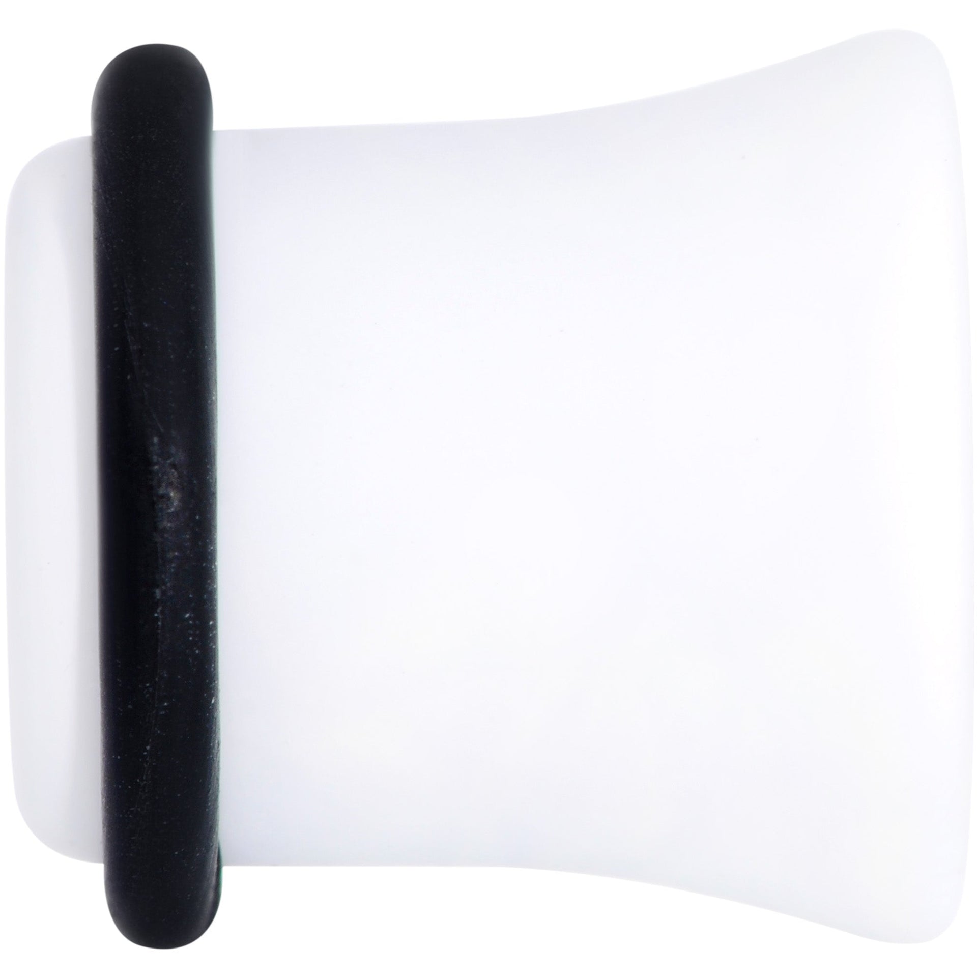 White Matte Acrylic Single Flare Plug Ear Gauge Set - Image 4