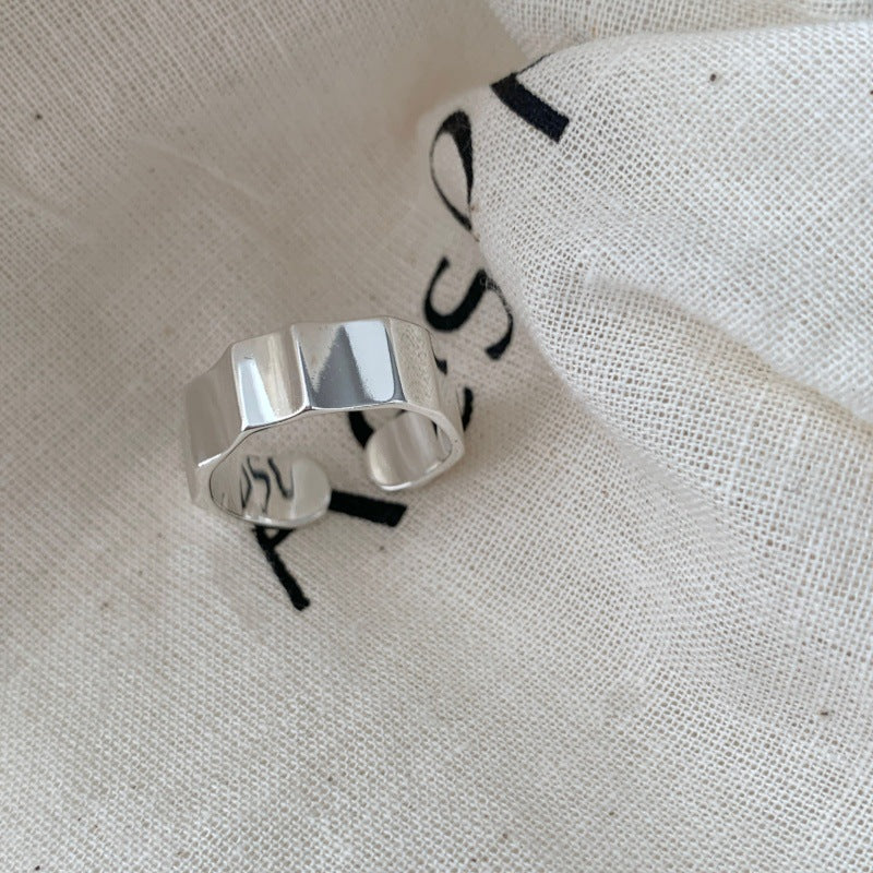 Korean Style Irregular Geometric Ring For Women, INS Trend, New Niche Design, Fashion Personality Index Finger Plain Band