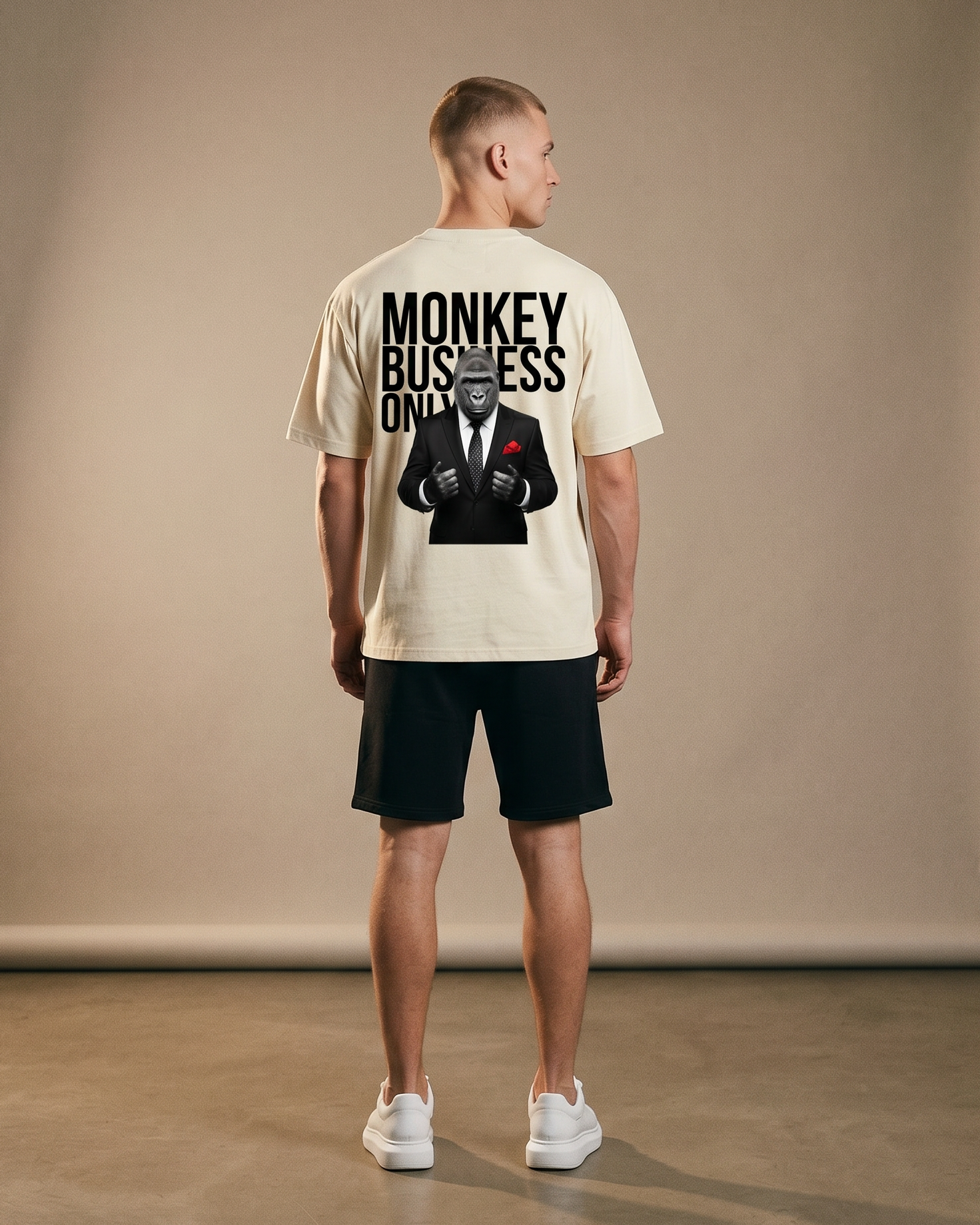 Monkey Business Oversized Graphic Tee Heavyweight Streetwear