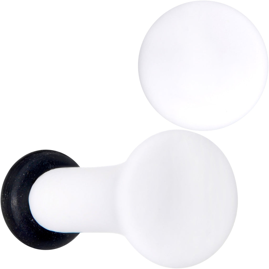 White Matte Acrylic Single Flare Plug Ear Gauge Set - Image 5