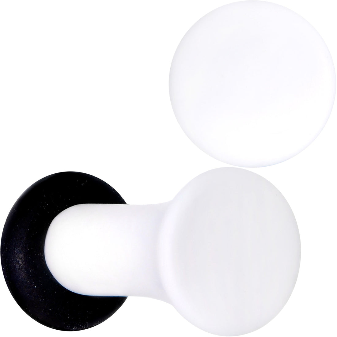 White Matte Acrylic Single Flare Plug Ear Gauge Set - Image 6