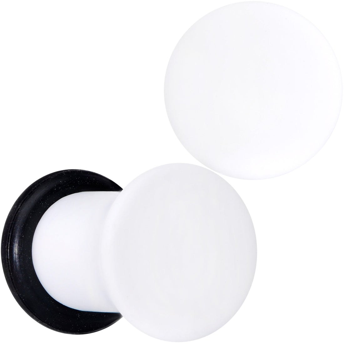 White Matte Acrylic Single Flare Plug Ear Gauge Set - Image 9
