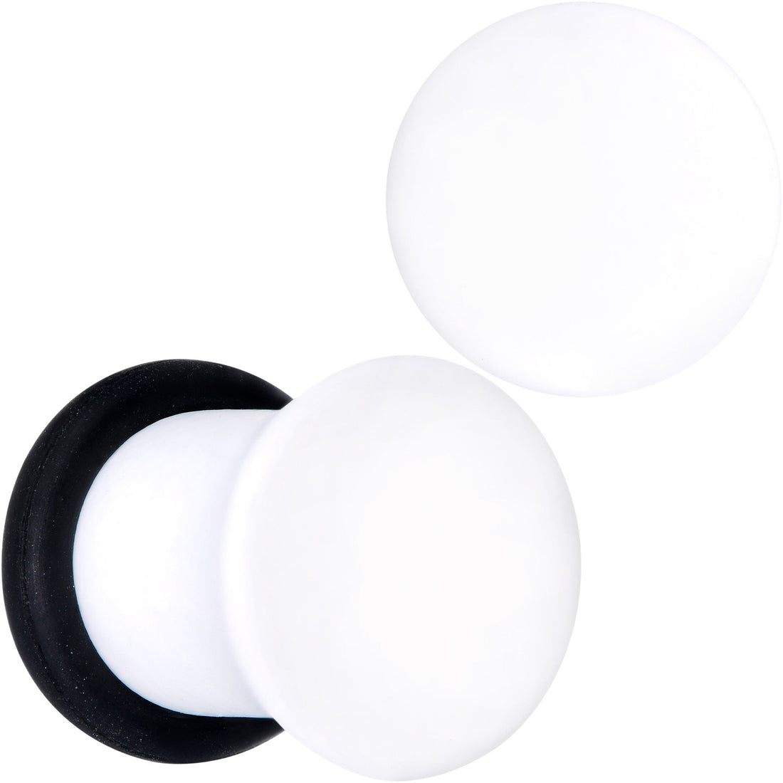 White Matte Acrylic Single Flare Plug Ear Gauge Set - Image 10
