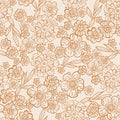 June Floral Wallpaper in Cream and Terracotta Bohemian Style