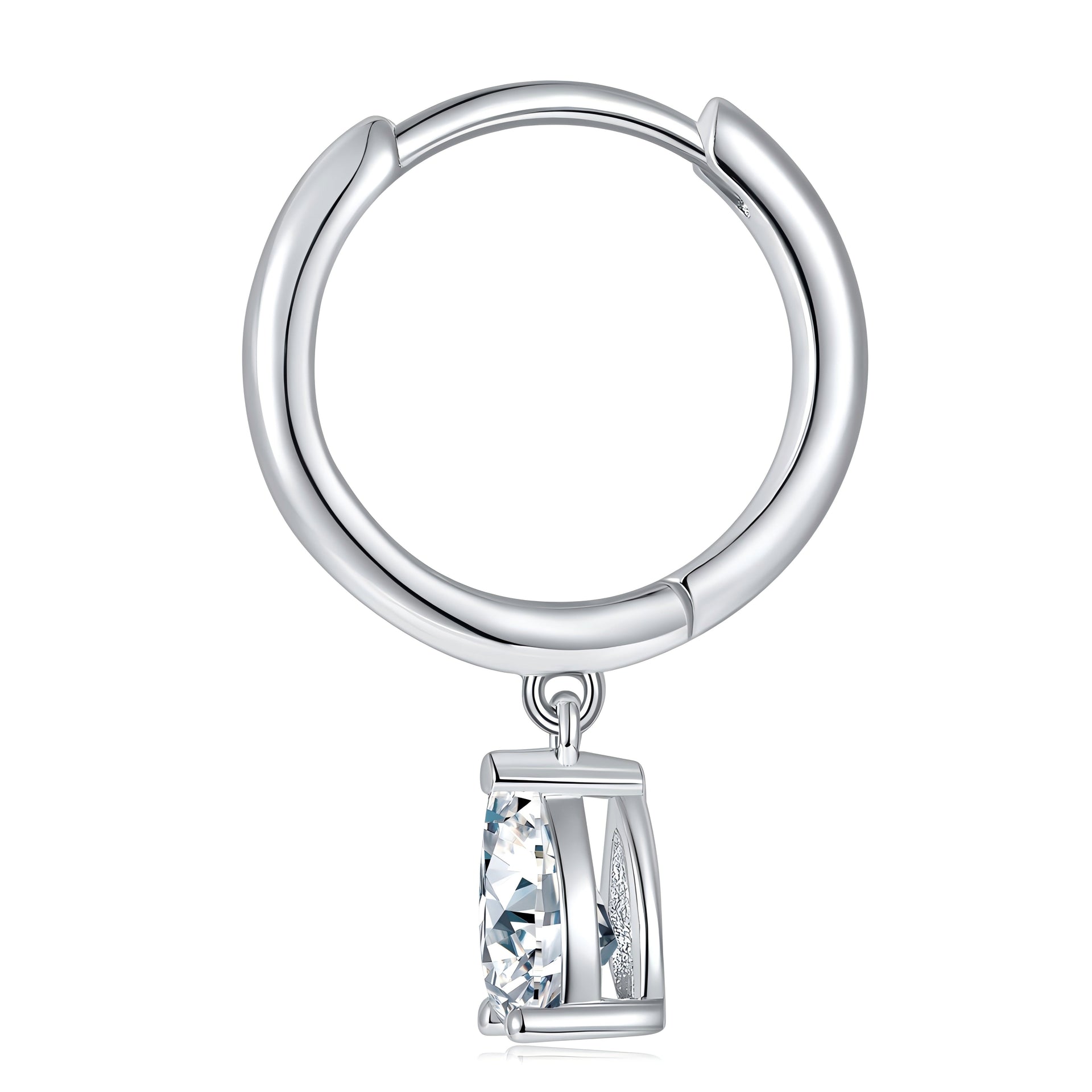 4x6mm Pear Cut Moissanite Hoop Earrings in S925 Sterling Silver