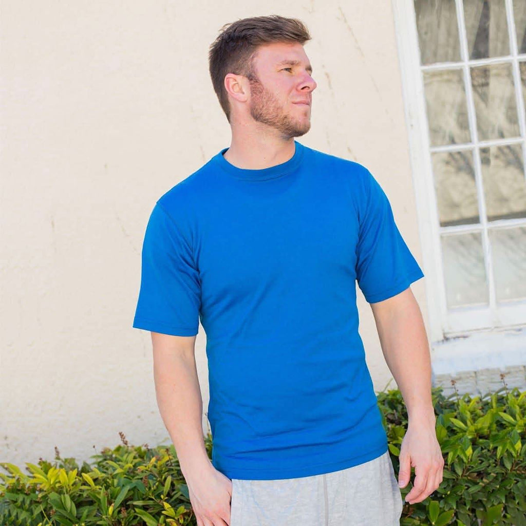 Men's Lightweight Merino Wool Crew Neck T-Shirt - Solid Knit