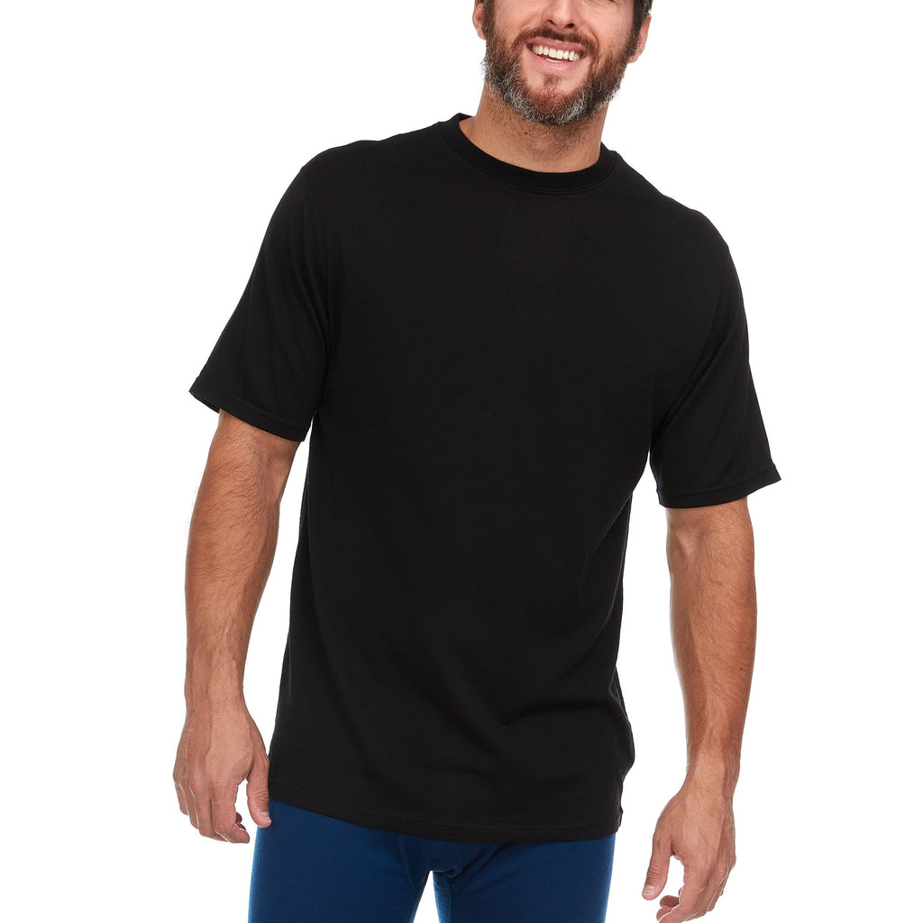 Men's Lightweight Merino Wool Crew Neck T-Shirt - Solid Knit