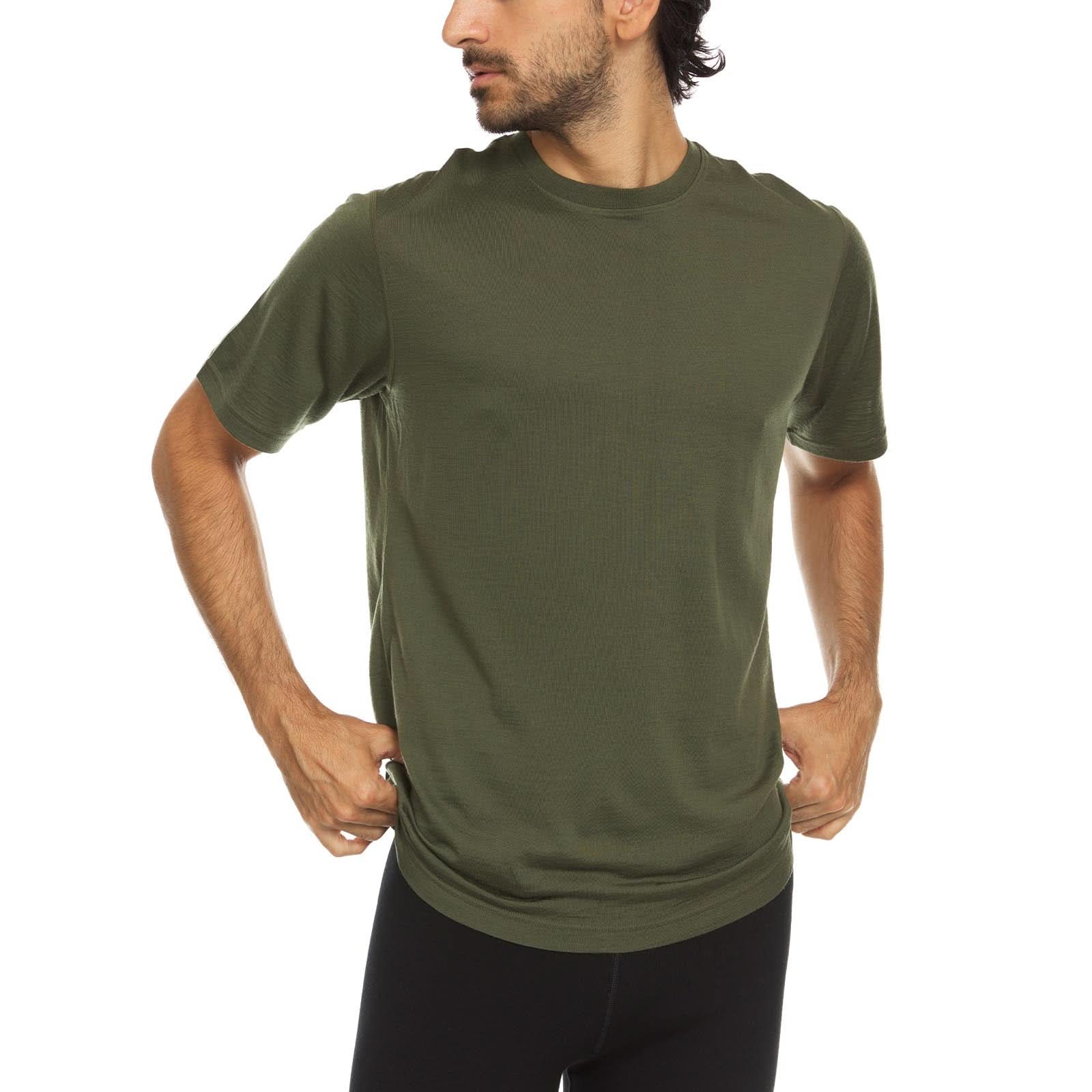 Men's Lightweight Merino Wool Crew Neck T-Shirt - Solid Knit