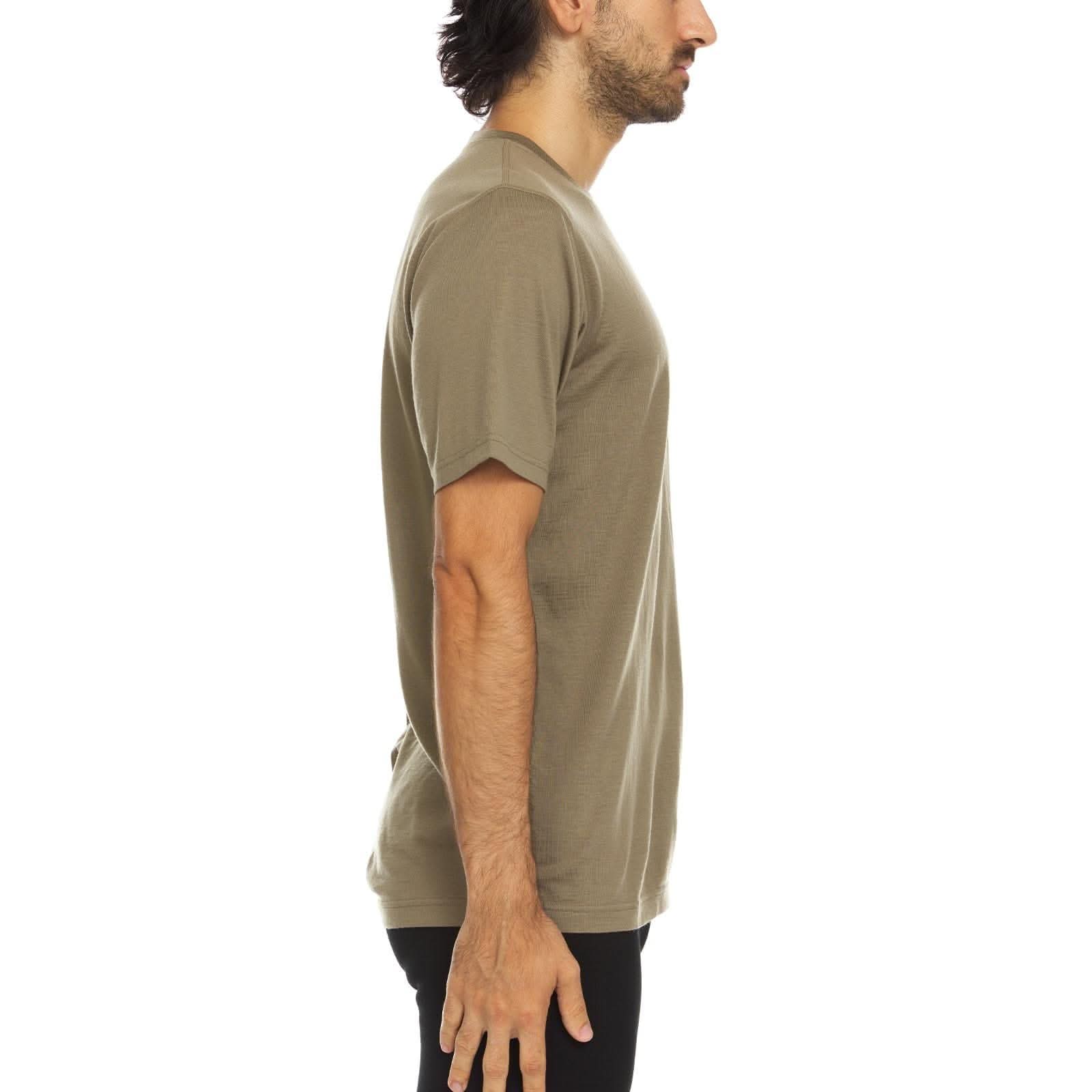 Men's Lightweight Merino Wool Crew Neck T-Shirt - Solid Knit