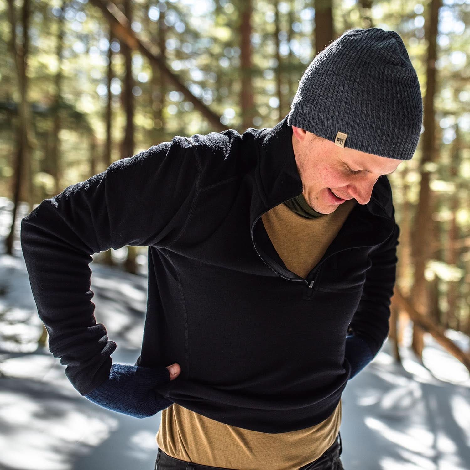 Men's Heavyweight 100% Merino Wool 1/4 Zip Pullover