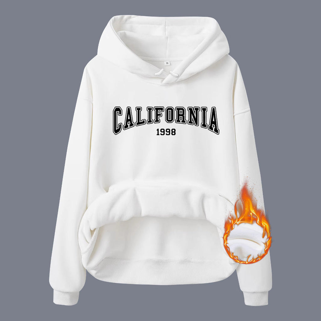 Women's California 1998 Print Fleece Hoodie - Gray & Black - Image 4