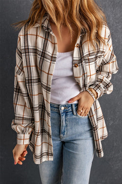 Plaid Side Slit Oversized Shacket