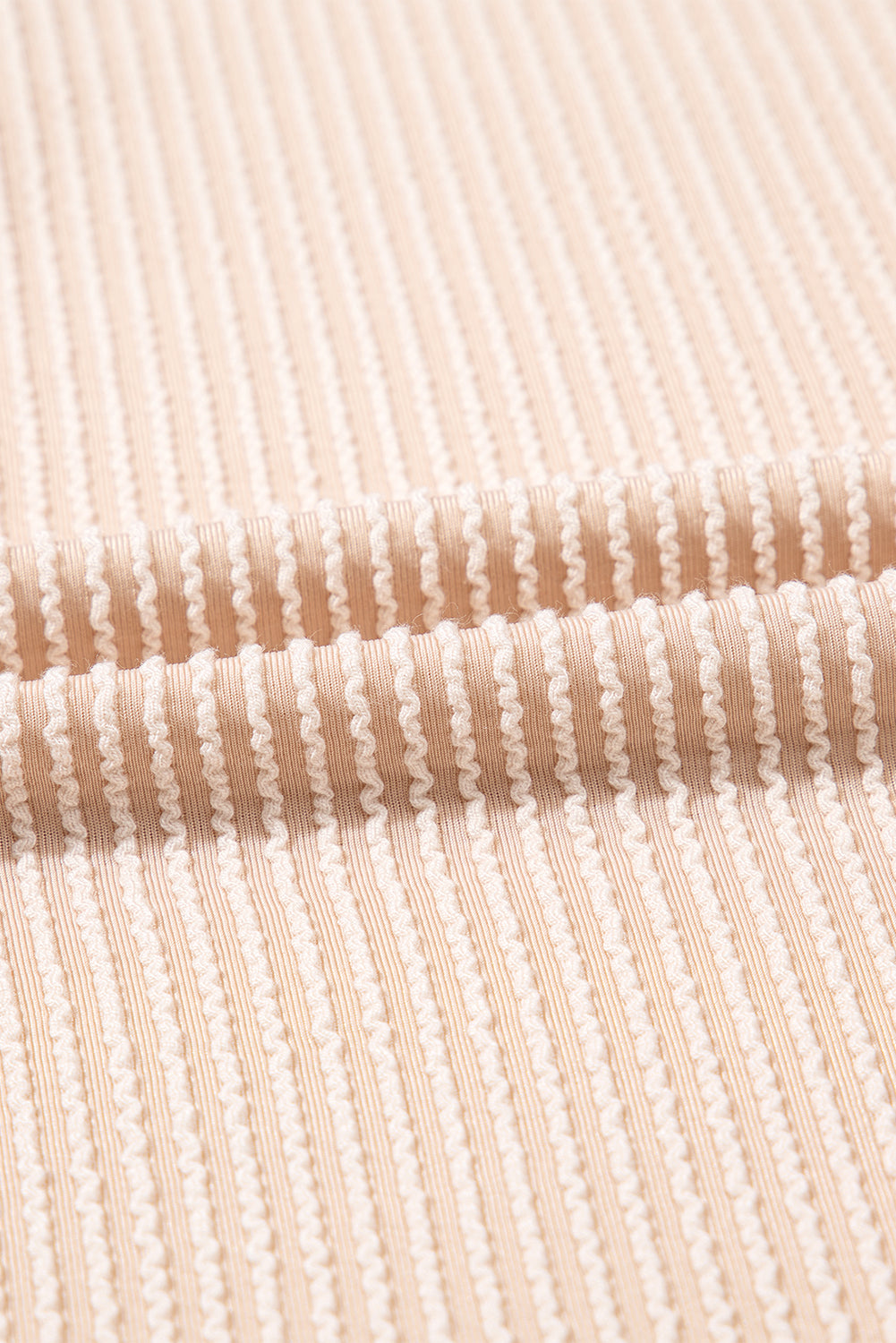 Parchment Corded Knit Puff Sleeve Shift Mini Dress