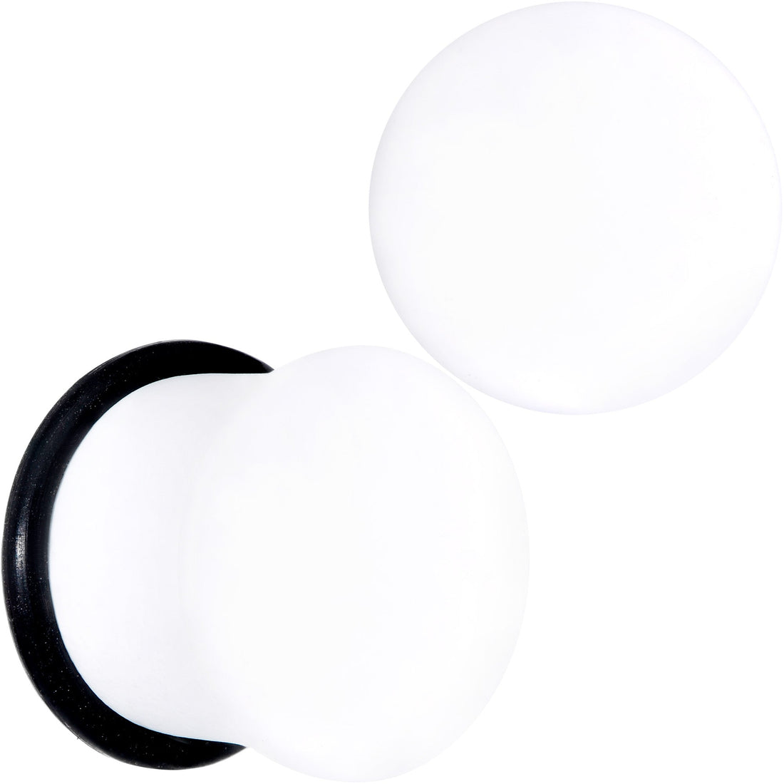 White Matte Acrylic Single Flare Plug Ear Gauge Set - Image 13