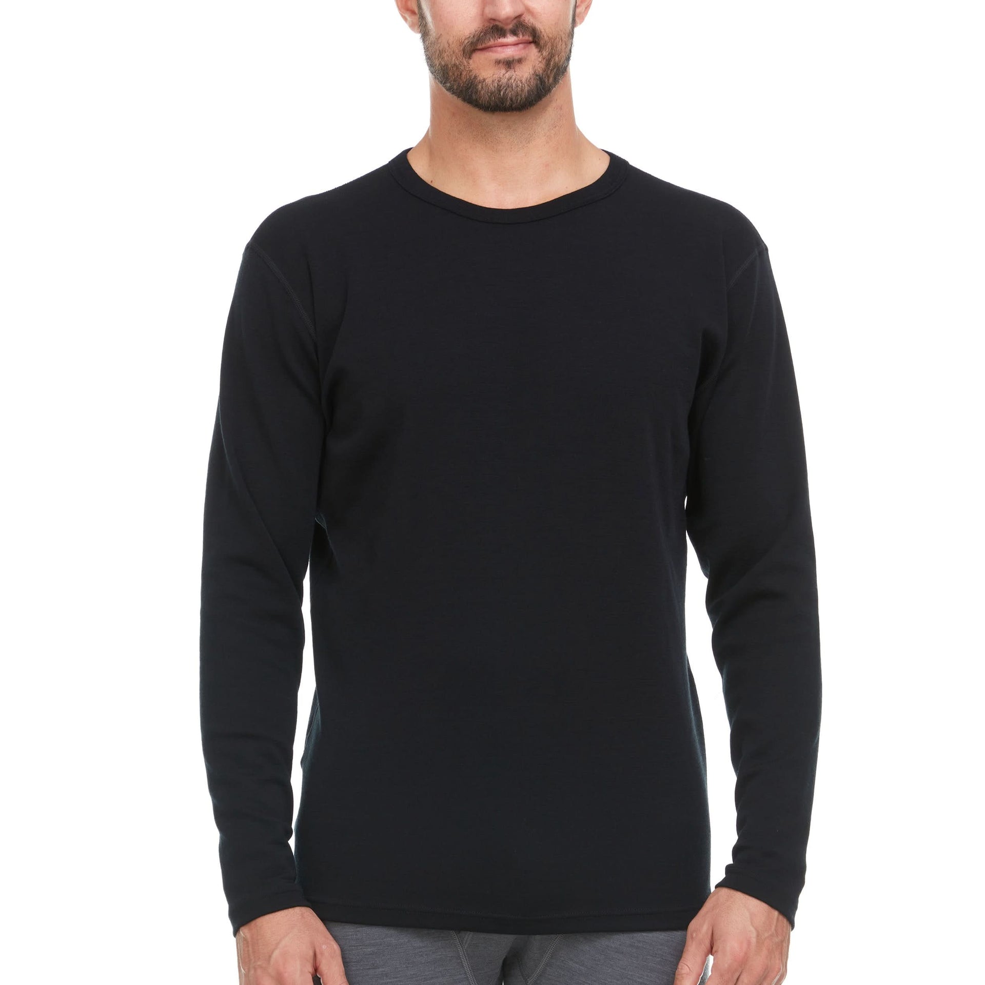 Men's Midweight Merino Wool Crew Thermal Top Long Sleeve Base Layer