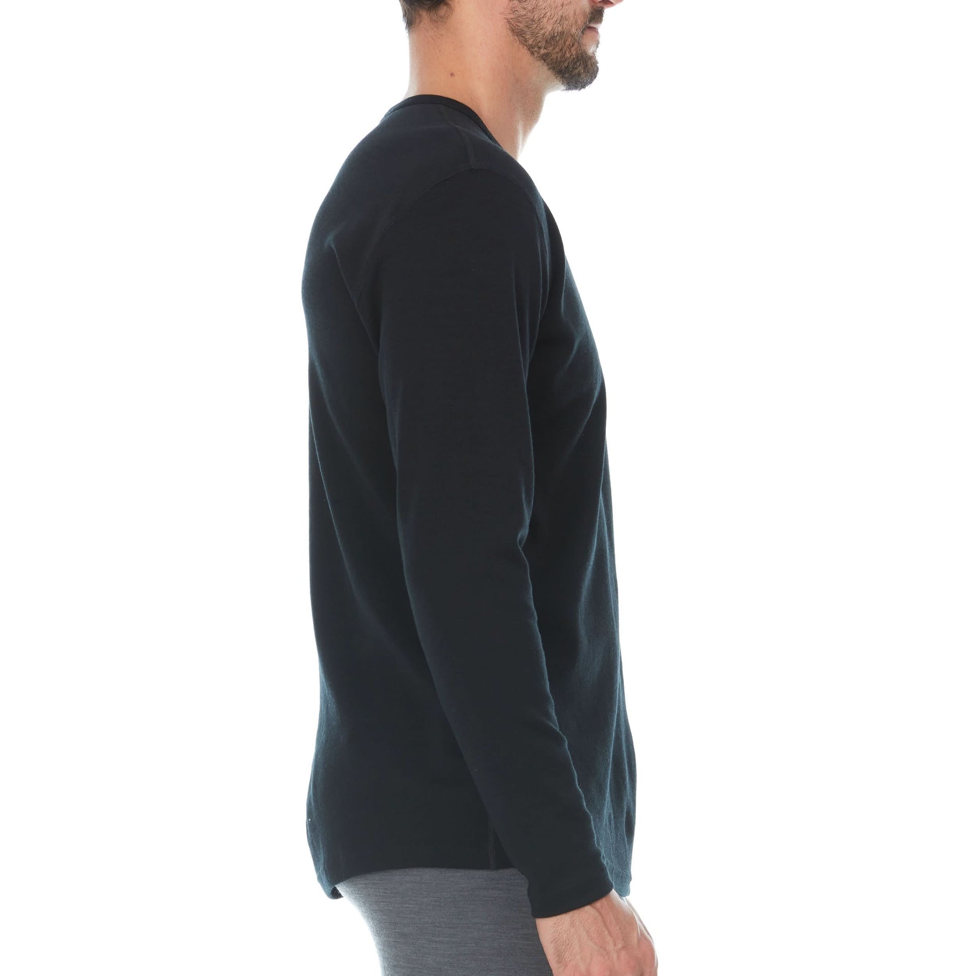 Men's Midweight Merino Wool Crew Thermal Top Long Sleeve Base Layer