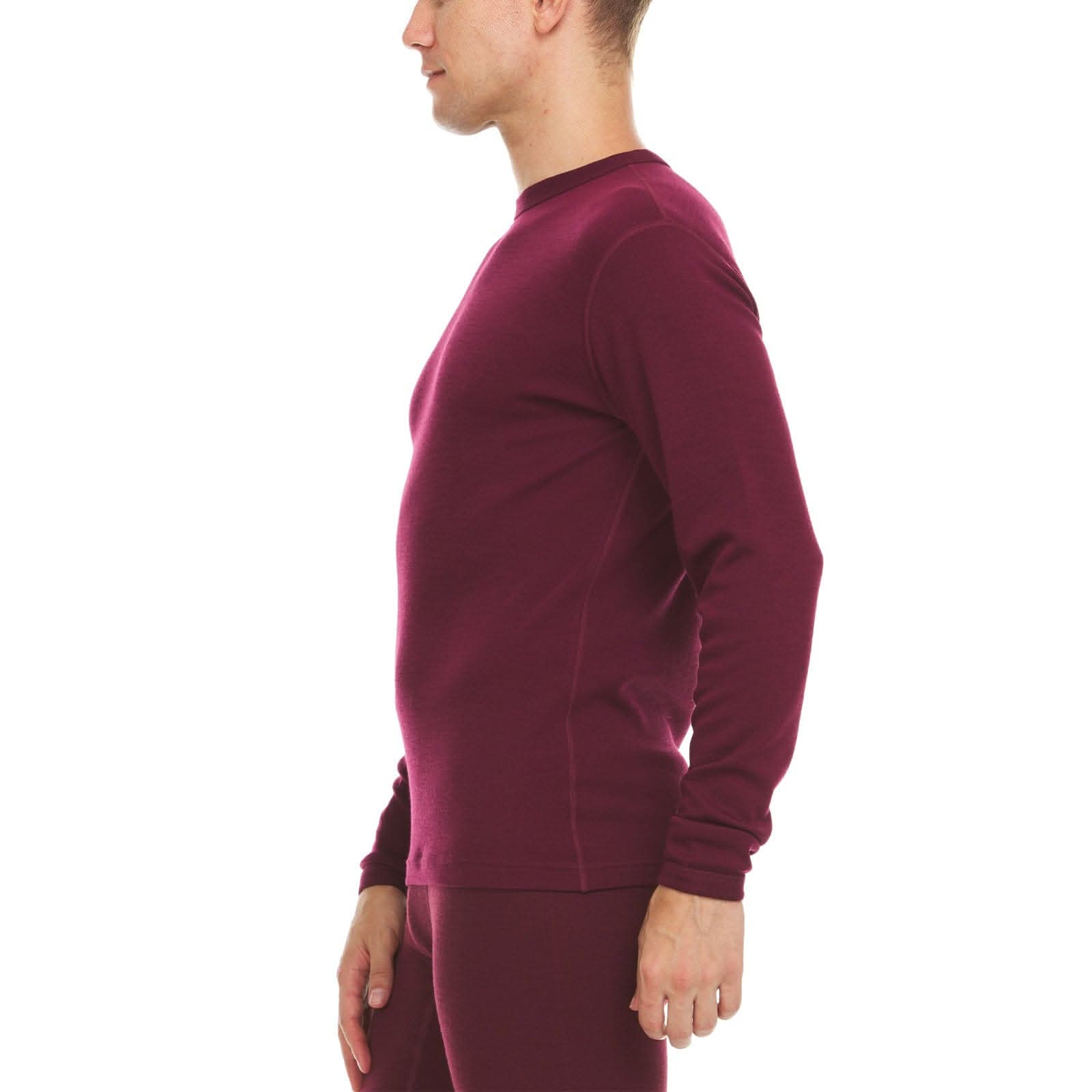 Men's Midweight Merino Wool Crew Thermal Top Long Sleeve Base Layer