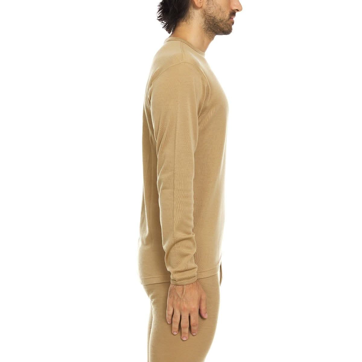 Men's Midweight Merino Wool Crew Thermal Top Long Sleeve Base Layer