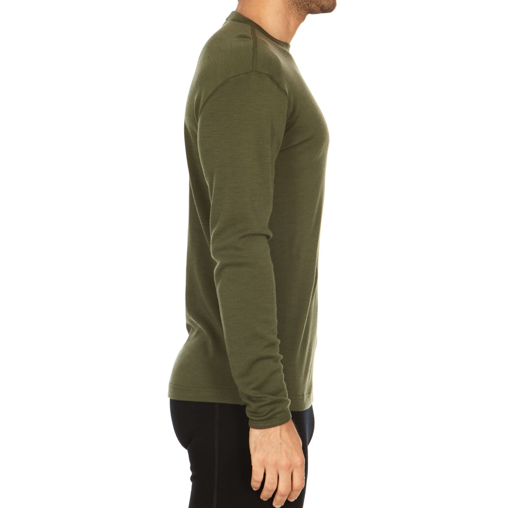 Men's Midweight Merino Wool Crew Thermal Top Long Sleeve Base Layer