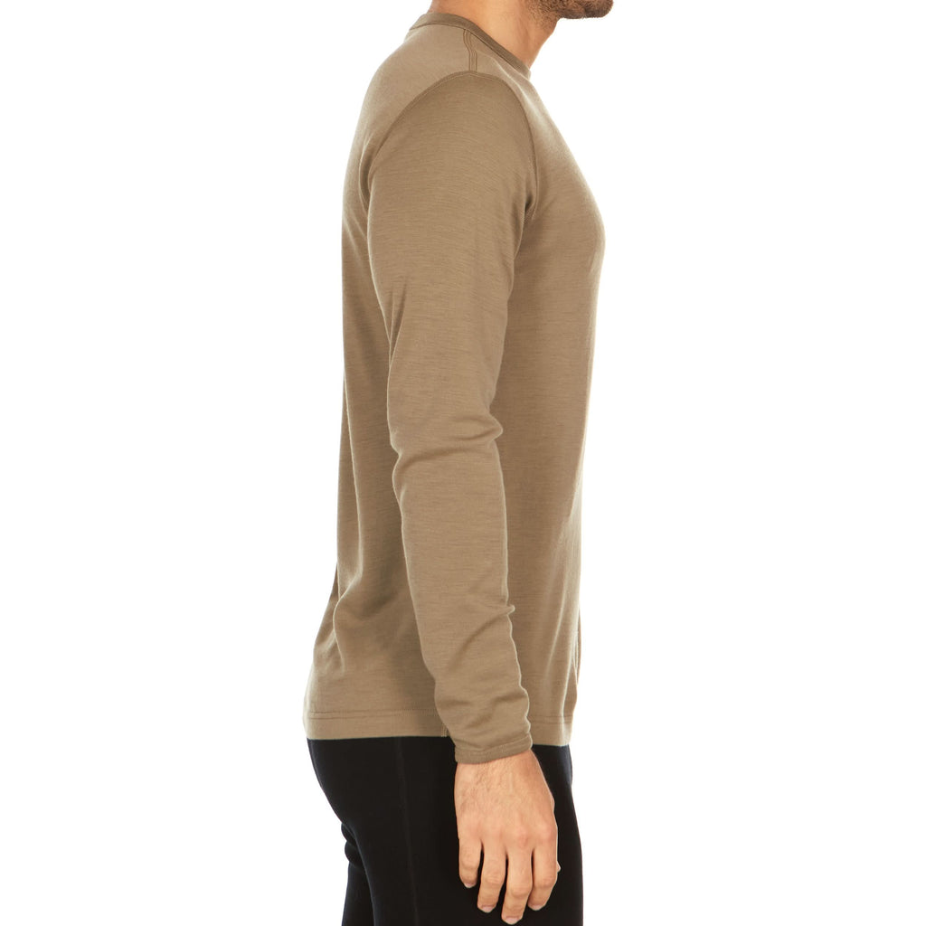 Men's Midweight Merino Wool Crew Thermal Top Long Sleeve Base Layer