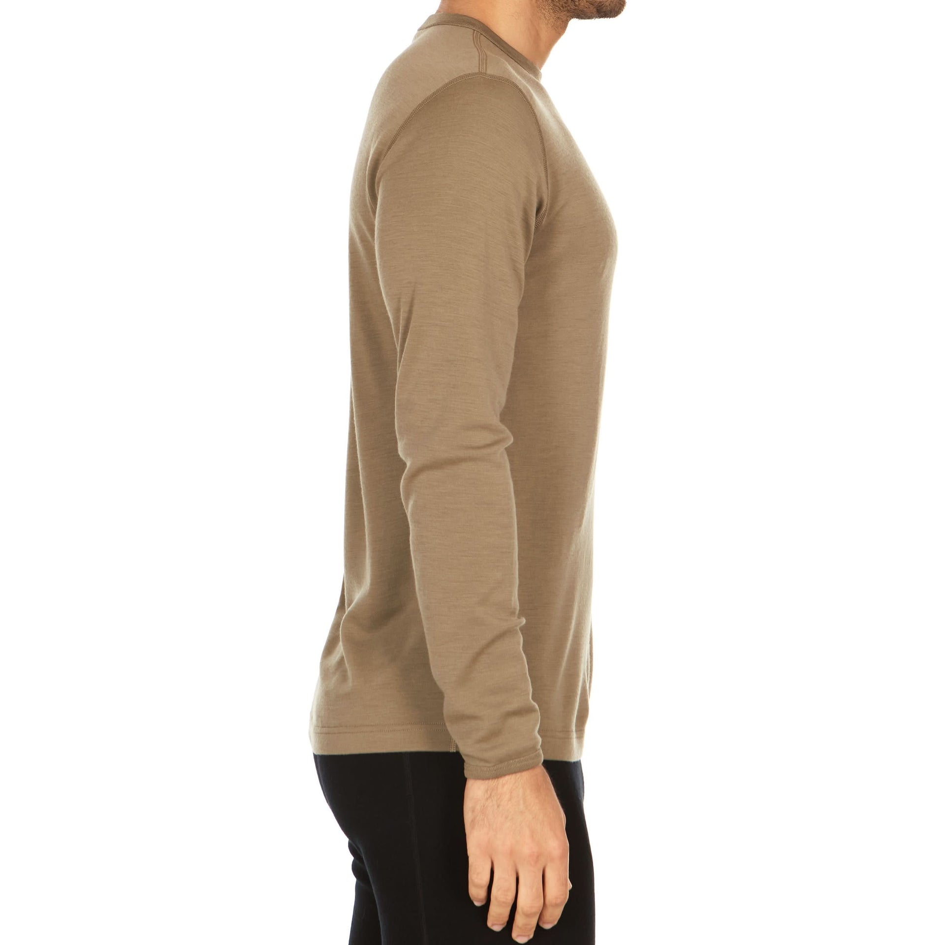 Men's Midweight Merino Wool Crew Thermal Top Long Sleeve Base Layer