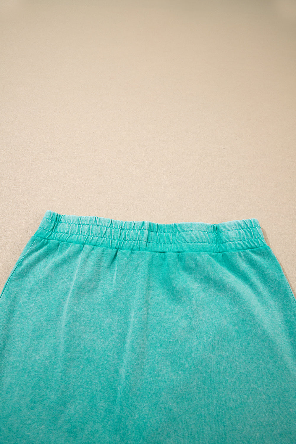 Solid Mineral Wash Cotton Tank Top and Lined Skort Set