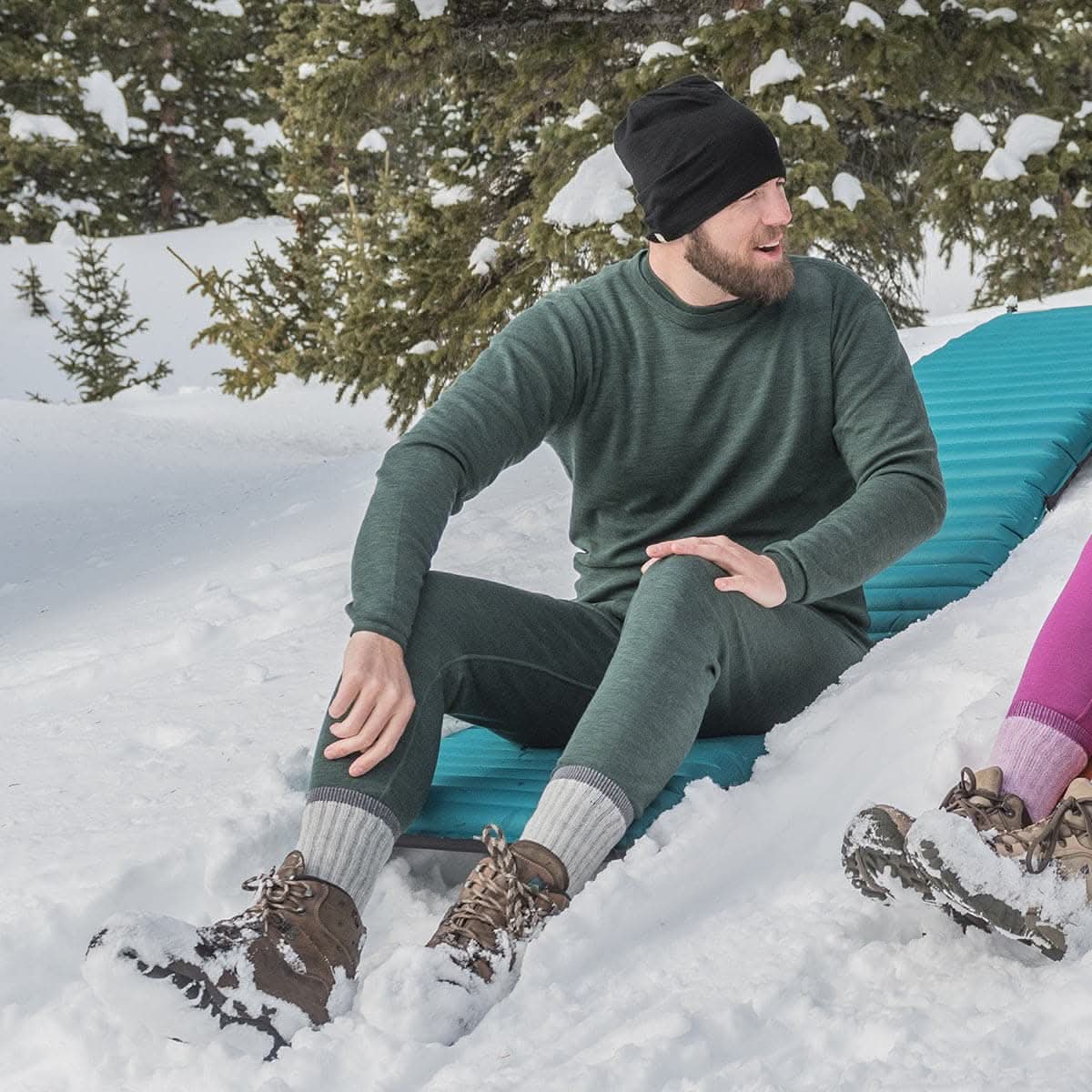 Men's Midweight 100% Merino Wool Thermal Base Layer Bottoms