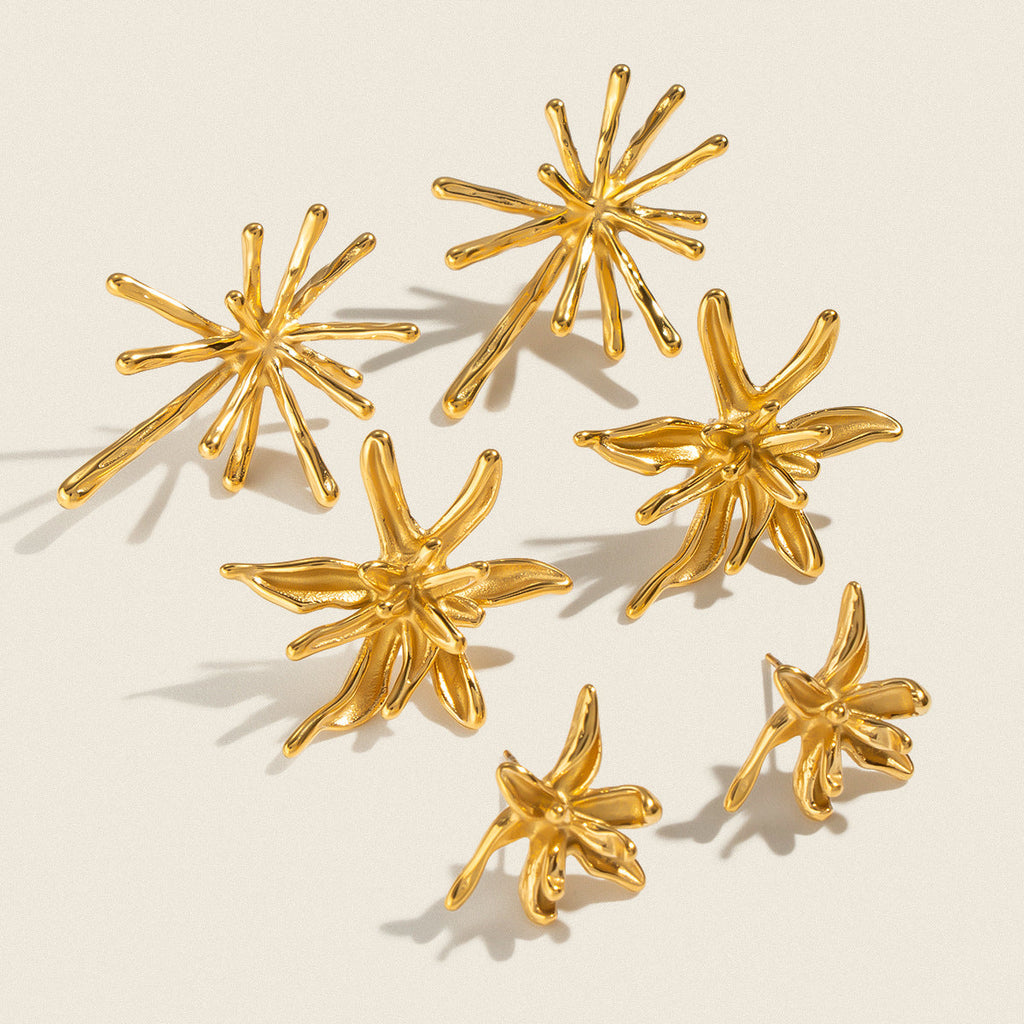 Irregular Flower Stud Earrings For Women
