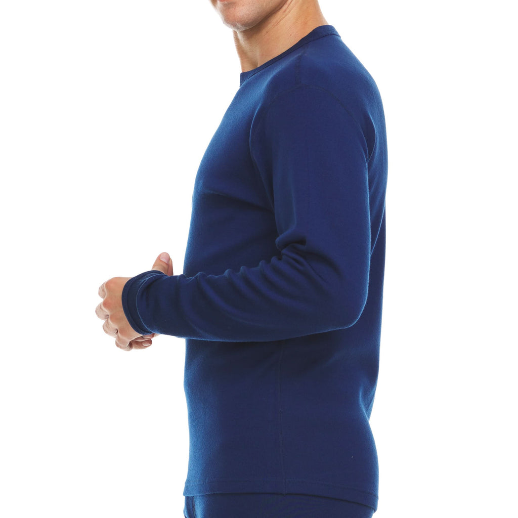 Heavyweight Merino Wool Crew Neck Long Sleeve Top for Men