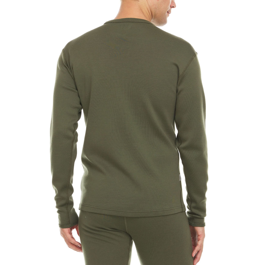 Heavyweight Merino Wool Crew Neck Long Sleeve Top for Men