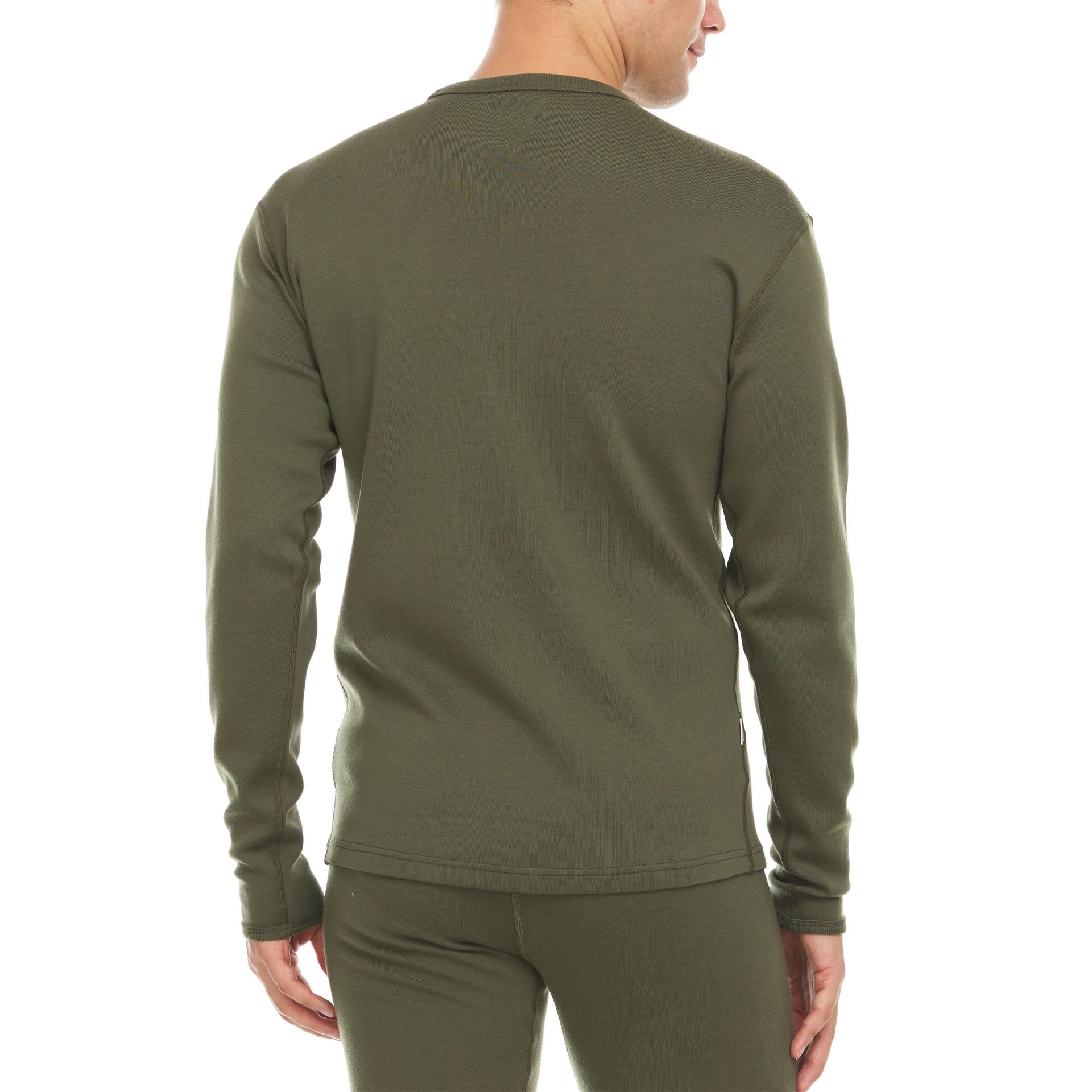 Heavyweight Merino Wool Crew Neck Long Sleeve Top for Men