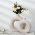 Frosted Ceramic Biscuit Vase - Modern Neutral Flower Arranging Decor
