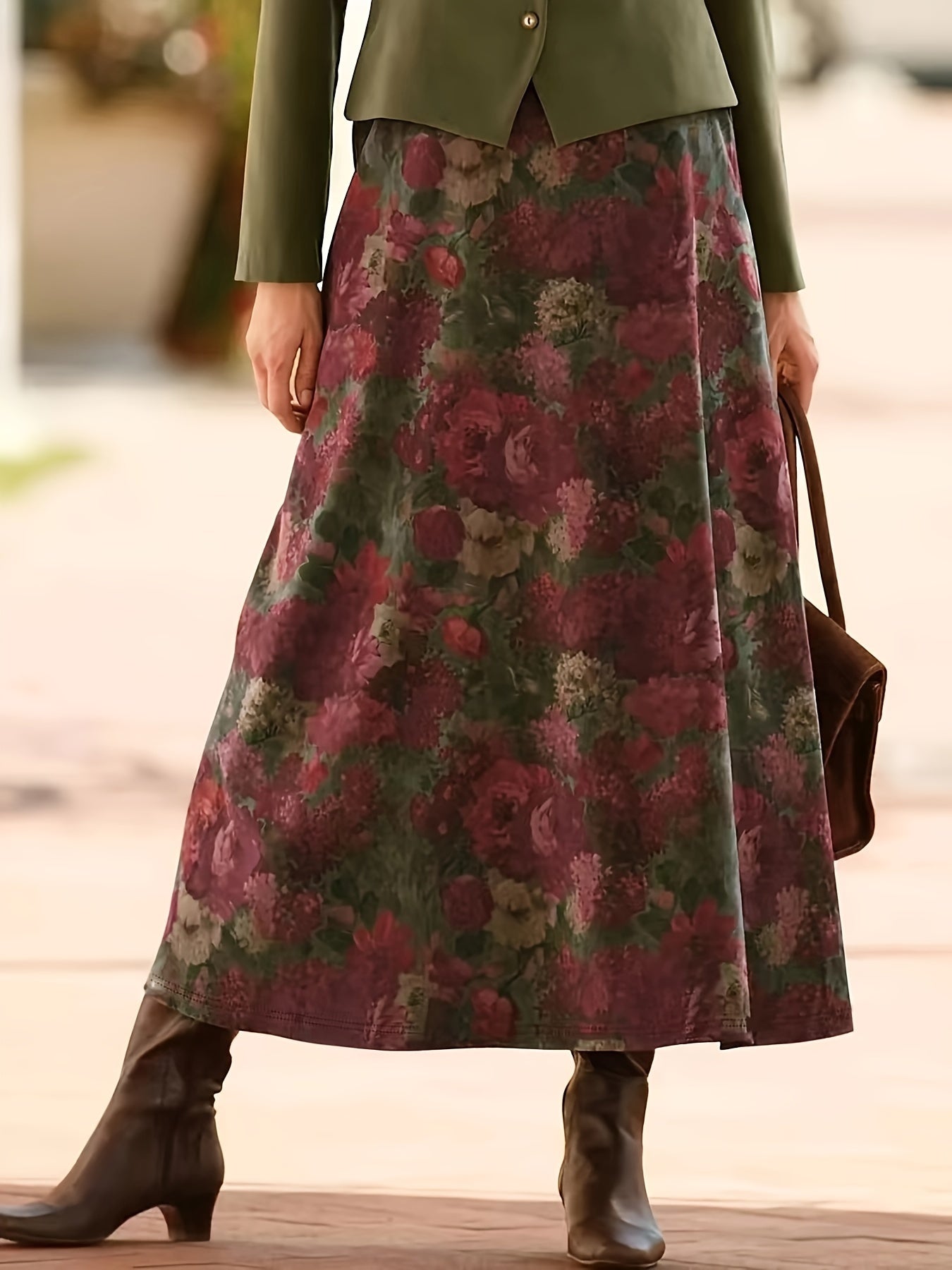 Floral High Waist A-Line Skirt | Effortless