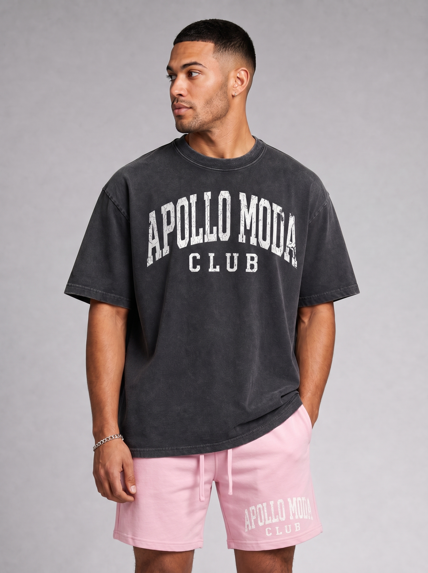 Club Collegiate Sweat Shorts in Pastel Pink