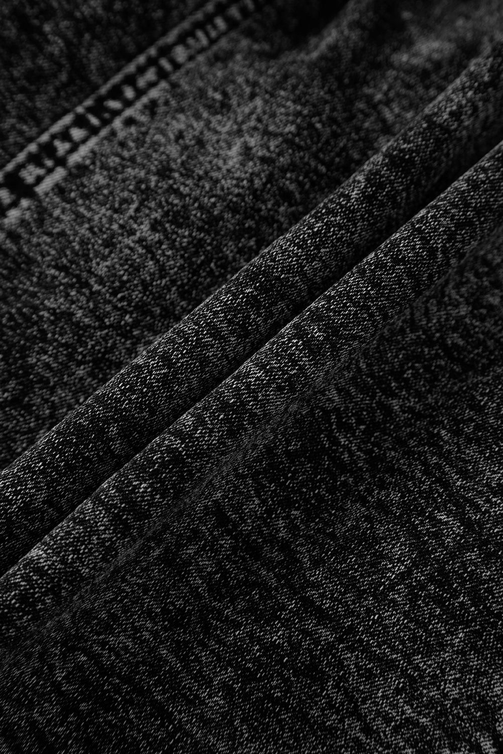 Black Drawstring High Waist Pocketed Denim Shorts