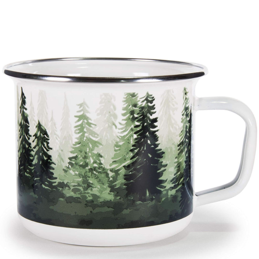 Grande Enamelware Mugs 24 oz, Set of 4 Carbon Steel Coffee Cups