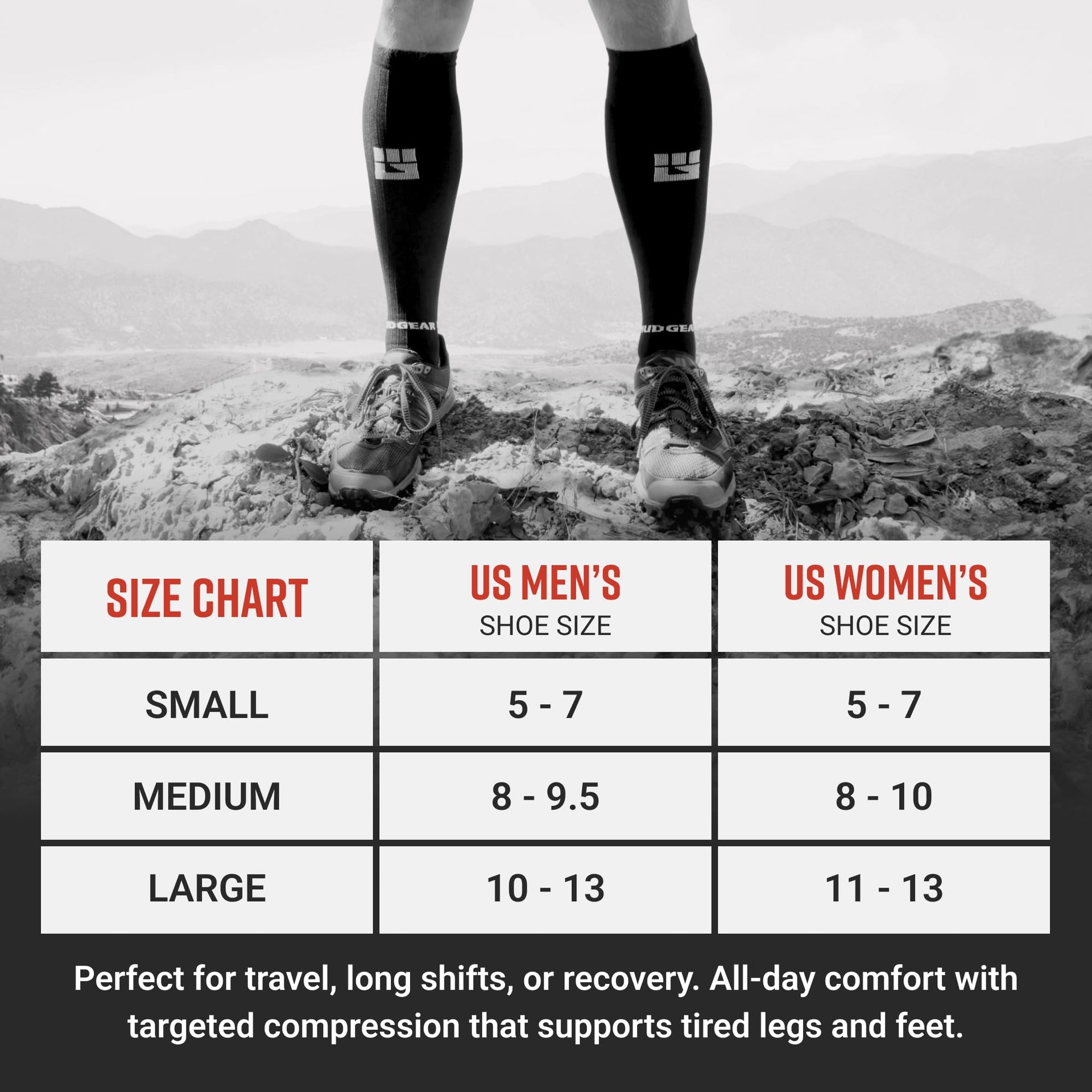 Tall Compression Socks (Black/Orange)